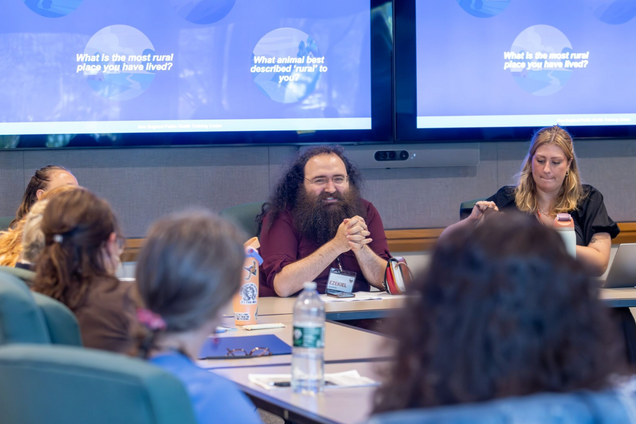 RHLI staff member Ezekiel Baskin introduces themselves to the RHLI cohort.